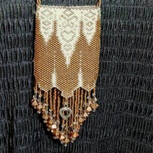 Hidden Heart, Beaded Medicine Pouch Necklace with Tassels